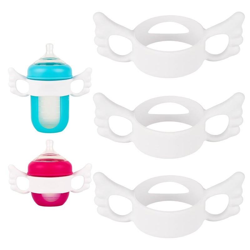 joyfeed Silicone Baby Bottle Handles for Boon Nursh Bottles, Easy Grip Bottle Holder for Self Feeding - Image 1